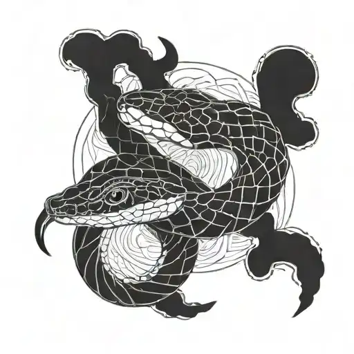 Ouroborus Snake Coiled