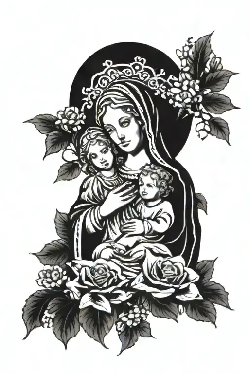 Holy Mary With 2 Children