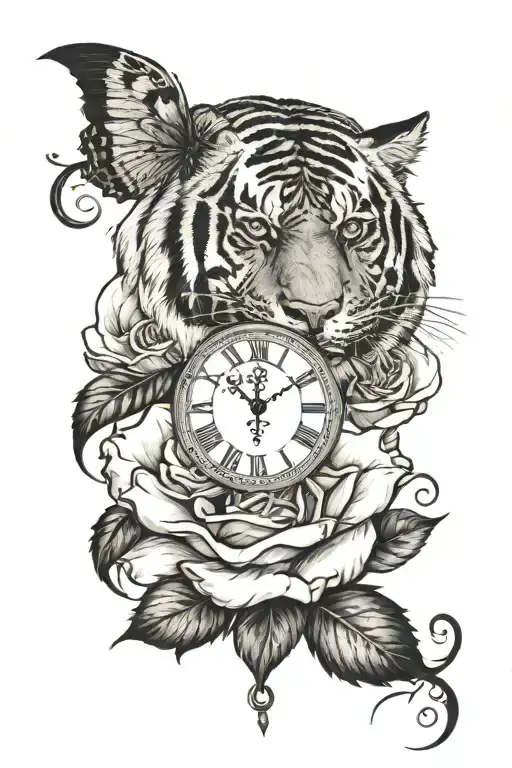 Rose Tiger Clock Smoke Dove Writing