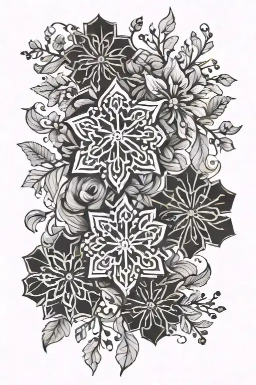 Two Snowflake Flowers Symbolizing Love