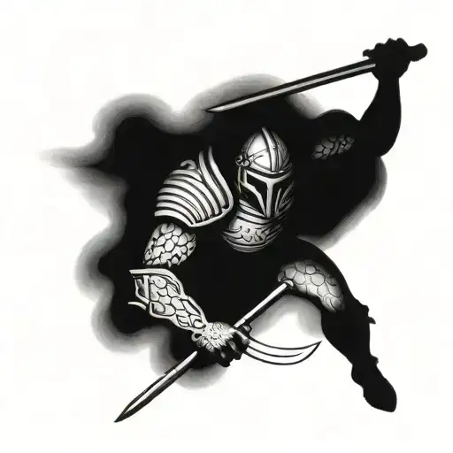 Black Soldier In Buffalo Armor Wielding