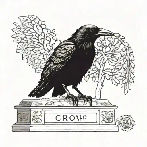 Crow On Grave Stone