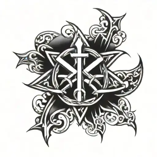 Cross And Star Of Life Intertwined