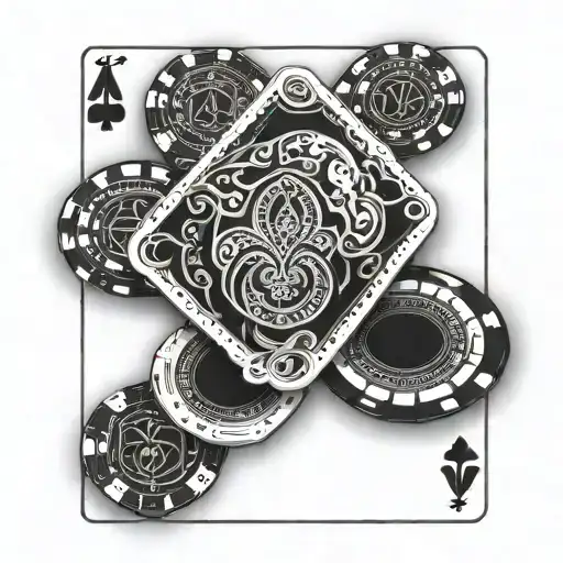 Incorporate A Deck Of Playing Cards With Casino Chips In A Unique Design