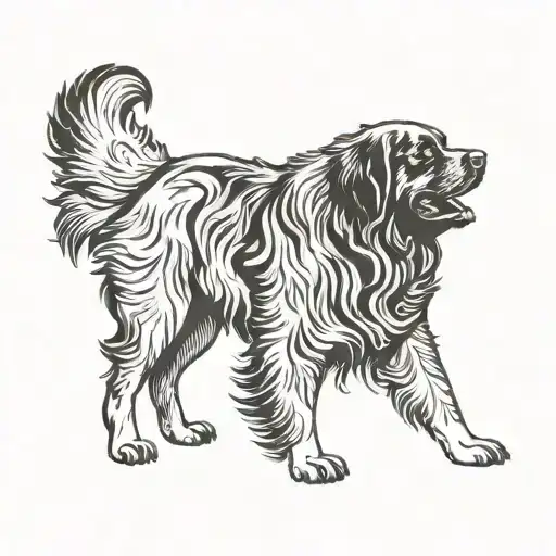 A Newfoundland Dog Howling