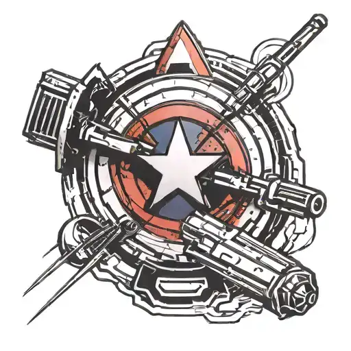 Lightsaber And Captain America Shield Logo