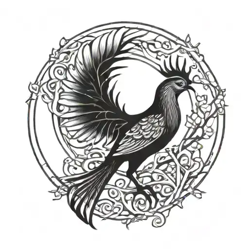 Lyrebird In The Moon Surrounded