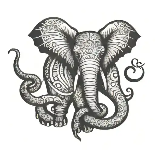 Infinity Sign Tattoo Elephant Surrounded