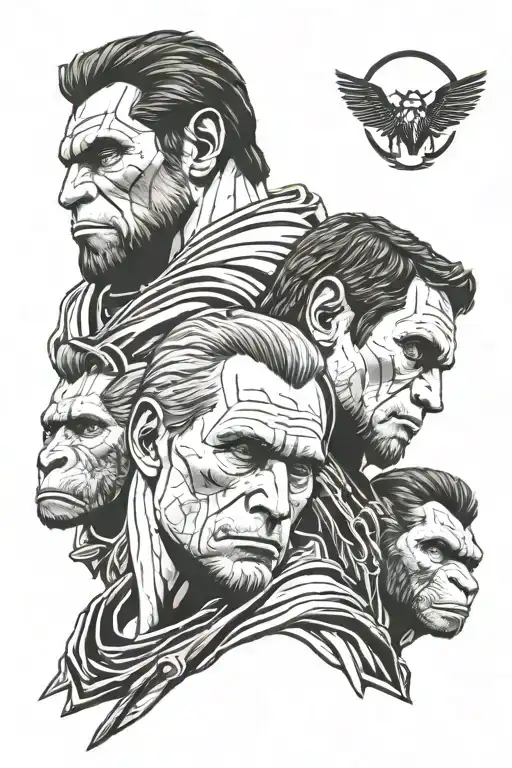 Julius Caesar And Caesar From Dawn Of The Planet Of The Apes