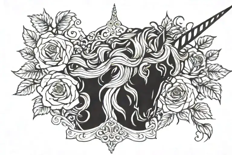 Unicorn With Head Peice Rose