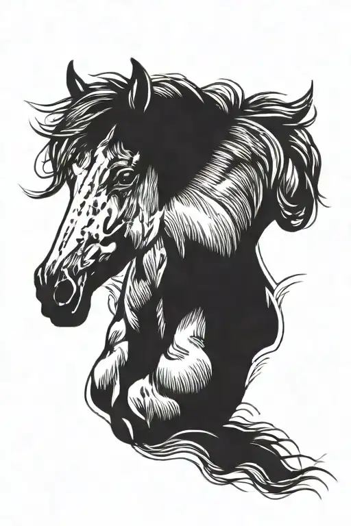 Horse Neighing With Sad Eyes