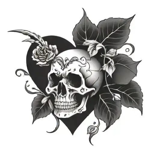 A Skull And A Heart Symbolizing Love