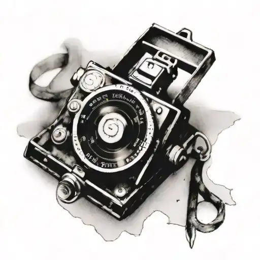 Compass Hanging Off A Polaroid Camera
