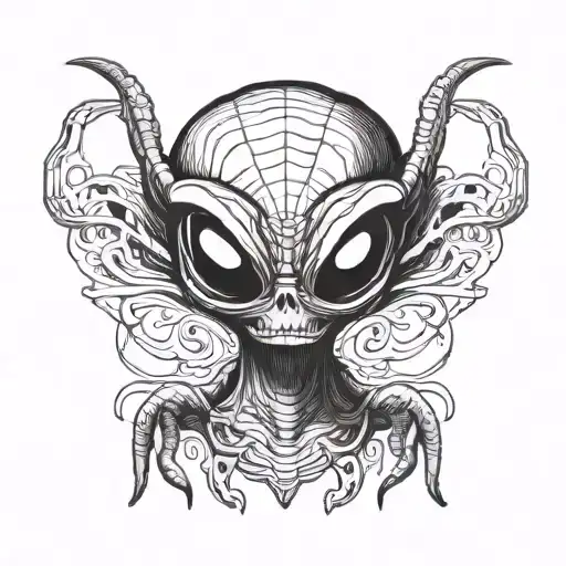 Alien Cartoon Quirky Minimalist