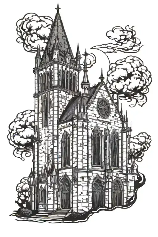 Gothic Church Burning