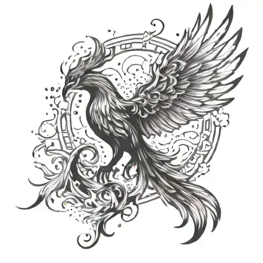 A Majestic Phoenix Rising From The Ashes