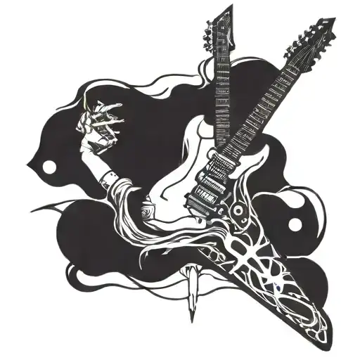 Knife Guitar And Girl Bleeding