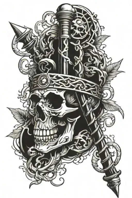 Rod Of Asclepius Spine And Skull