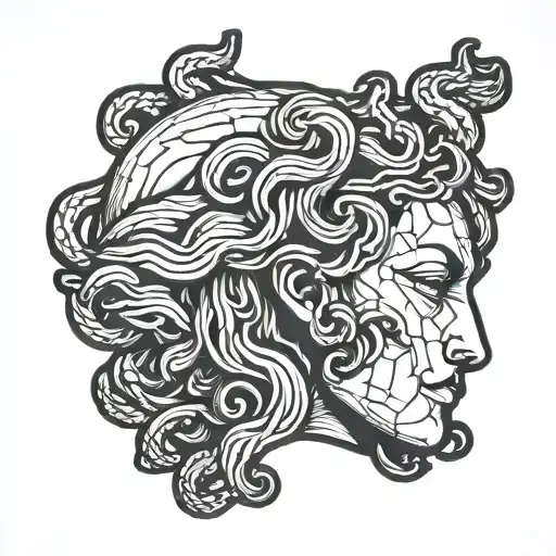 Cracked Medusa Head Statue Head