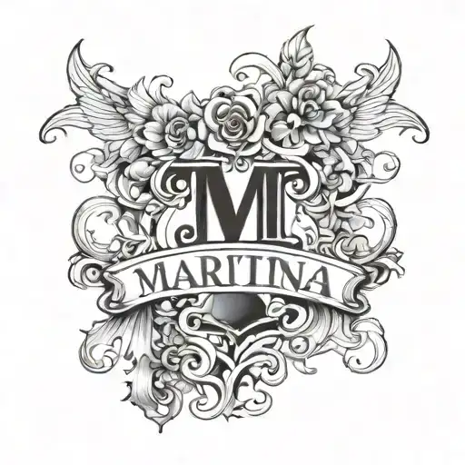 Lettering Whit Martina Name