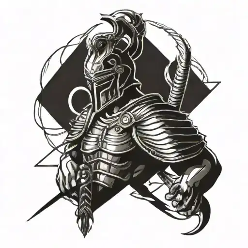 Gladiator And Snake Wrapped