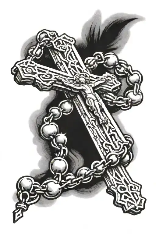 Rosary Wrapped Around Forearm