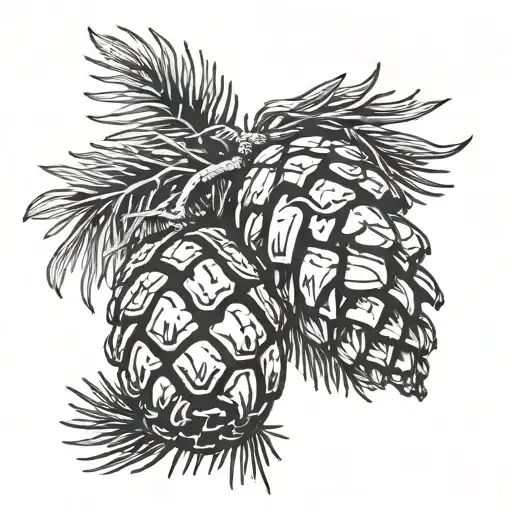 Palm Tree Growing Out Of A Pine Cone