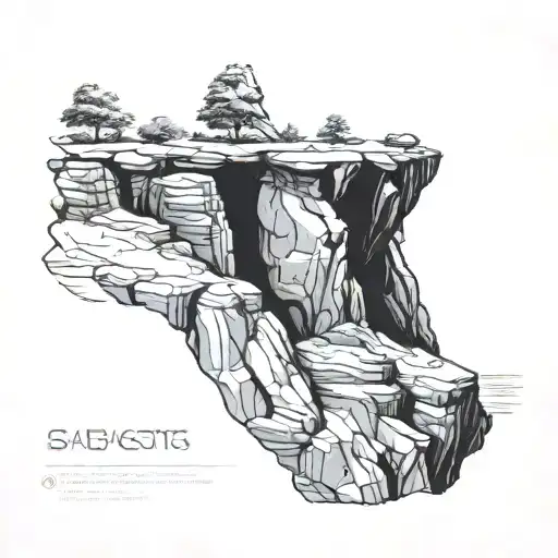 Incorporate A Majestic Rock Formation Into A Tattoo Design Symbolizing Strength And Stability