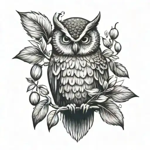 Owl With Olive Branch