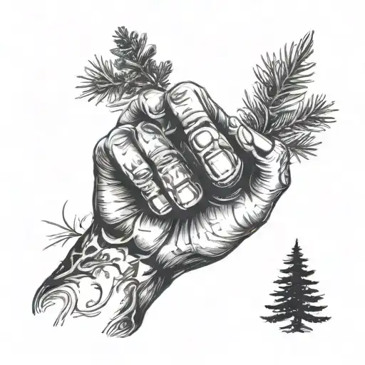 Fir Tree With Middle Fingers Up And A Joint