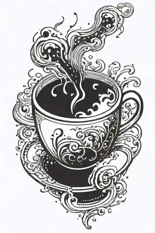 Coffee Cup With Steam That Turns Into A Galaxy