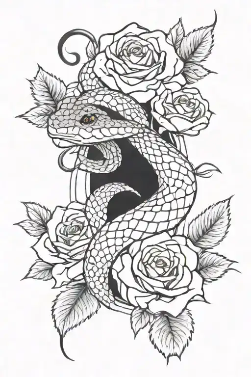 Snake And Roses