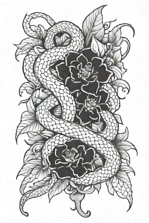 Hydrenga With Snake Gothic Style