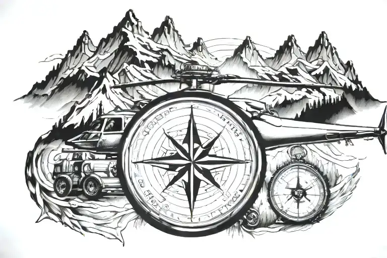Compass Helicopter Mountains North Star