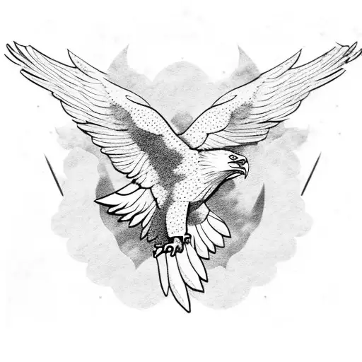 A Majestic Eagle Soaring Through The Clouds With A World Map As Its Wings