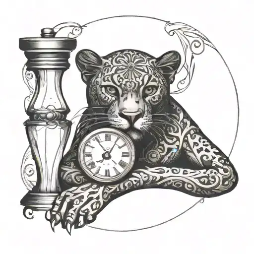 A Panther Wrapped Around And Hourglass