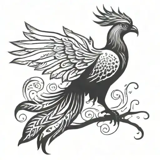Phoenix Silhouette Filled