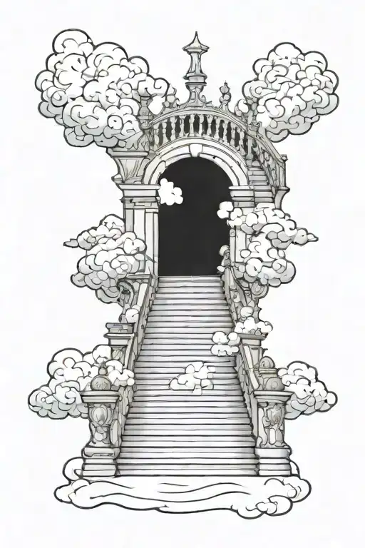 Heaven Staircase With Clouds
