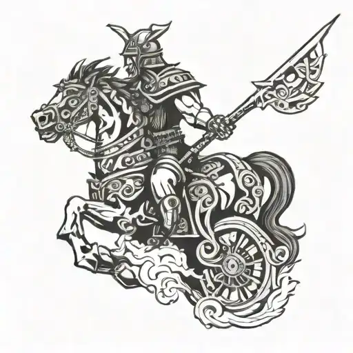 Warrior With Six Pack Riding