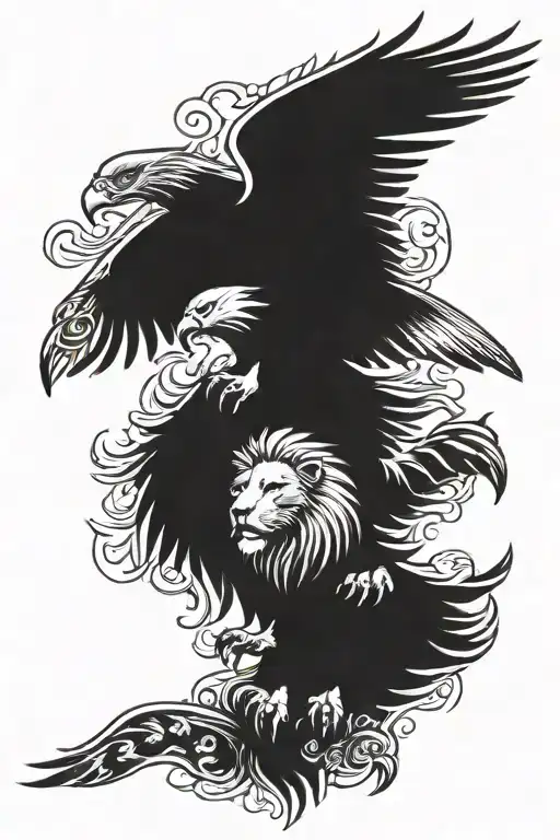 Eagle And Lion Face