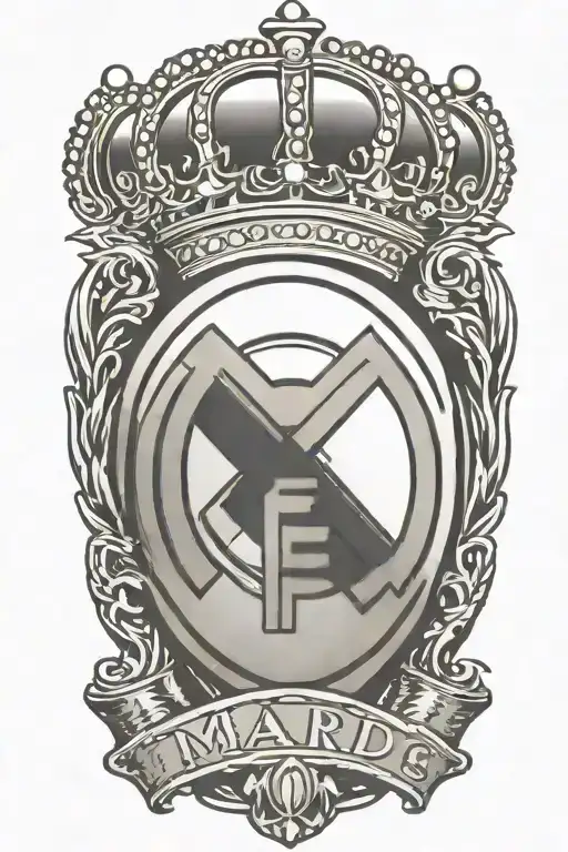Real Madrid Logo With Champions League Trophy On Thigh Simple
