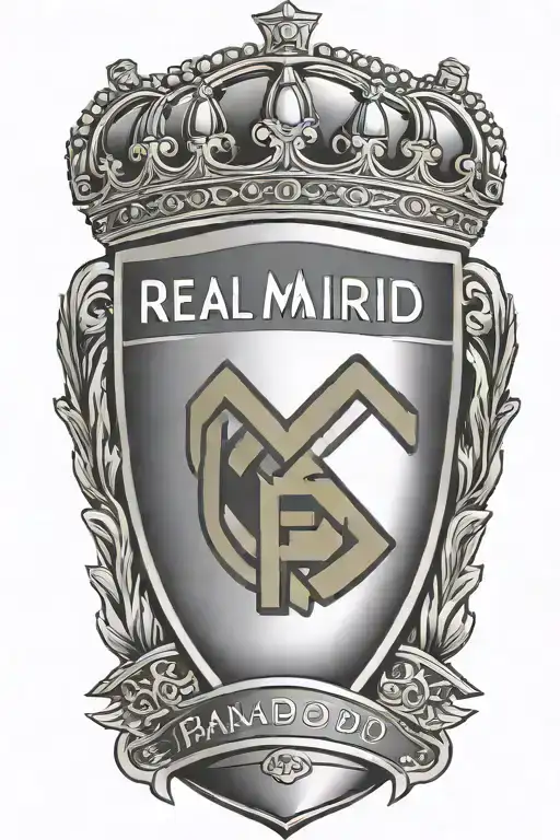 Real Madrid Logo With Champions League Trophy On Thigh Simple