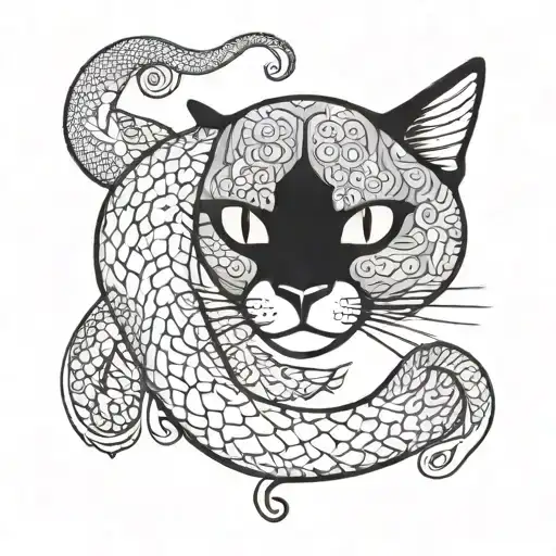 Cat Snake The Moonlight