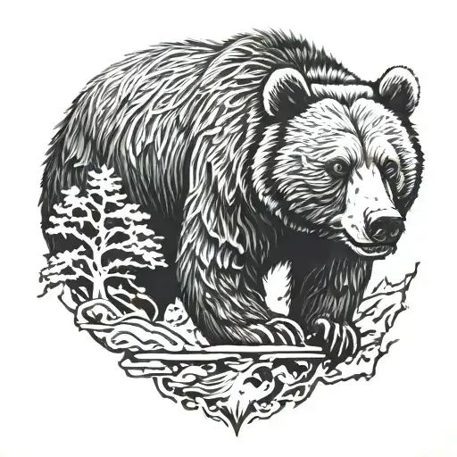 Aggressive Grizzly Bear