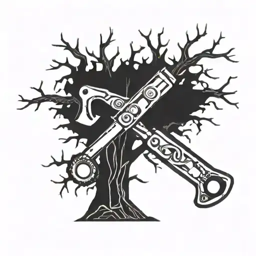 Tree Made Of Tools Forming The Shape