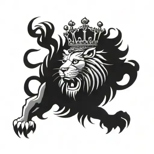 Lion Rampant With A Crown