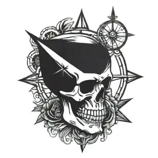 Skull And Compass Rose