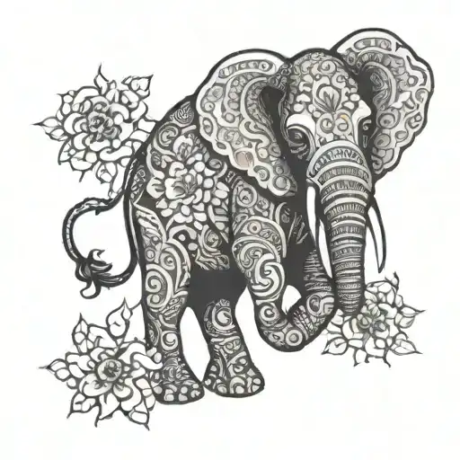 Elephant With Flower