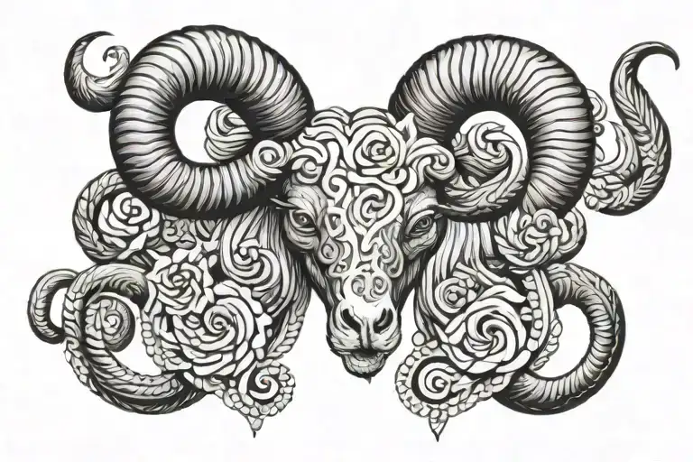 Aries Zodiac Symbol For Back Tattoo Design
