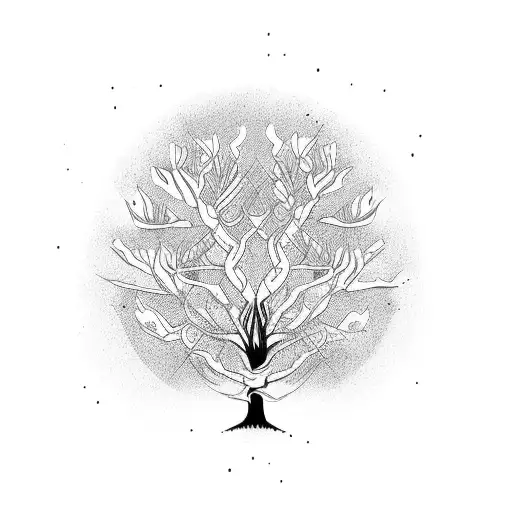 Tree With Background For Back